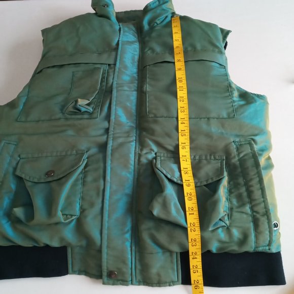 Fantastic Vintage 80'S iridescent down puffer dragon graphic vest - Picture 7 of 10